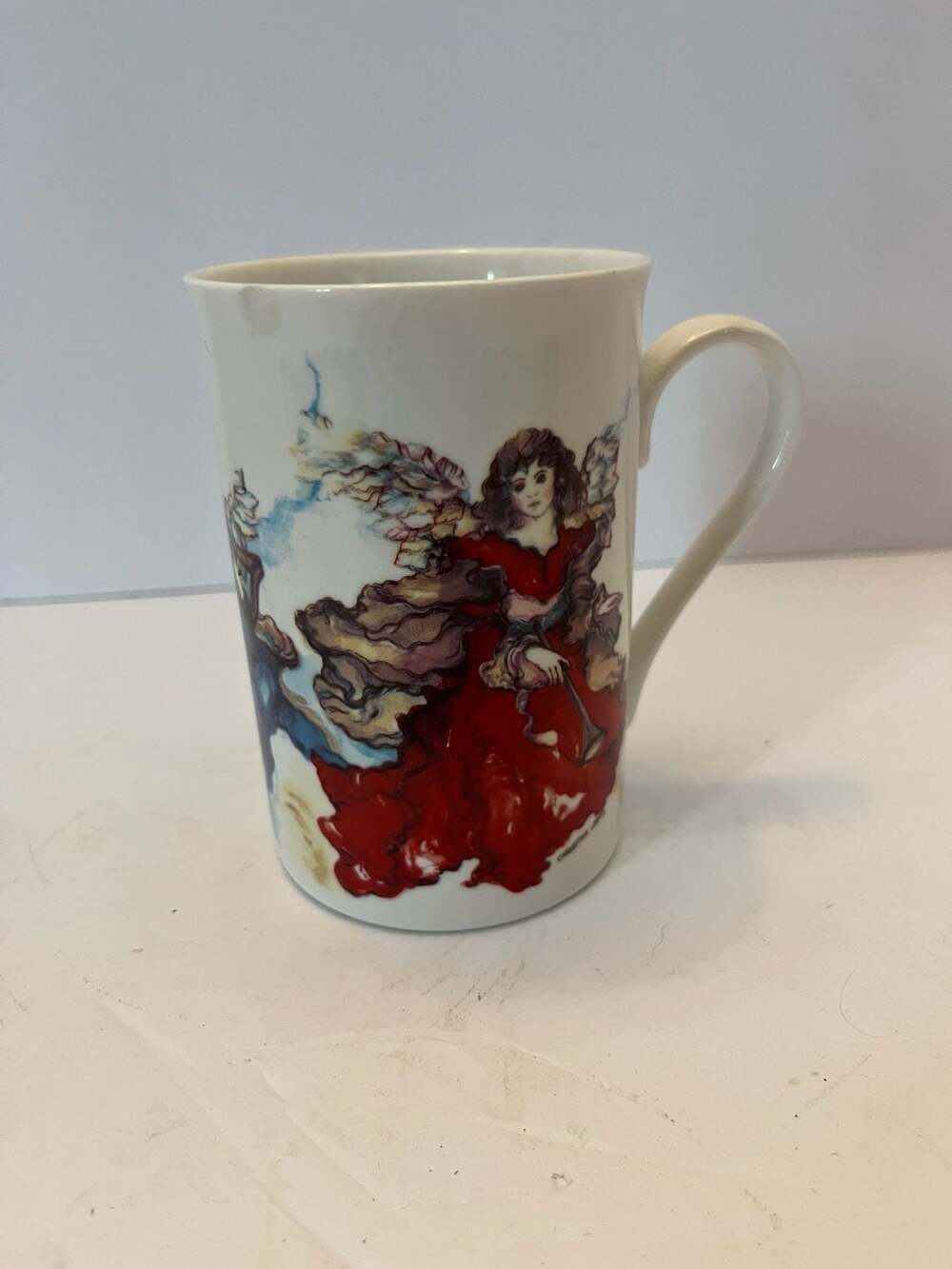 Potpourri Designs 1993 Christina Ladas Fine Bone China Angel Motif Coffee Mug